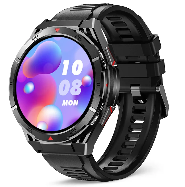 Chytré hodinky Veluxeo Fusion s GPS a bluetooth voláním černé se silikonovým řemínkem