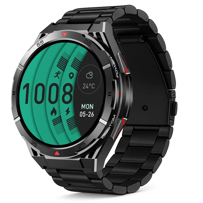 Chytré hodinky Veluxeo Fusion s GPS a bluetooth voláním černé s ocelovým řemínkem