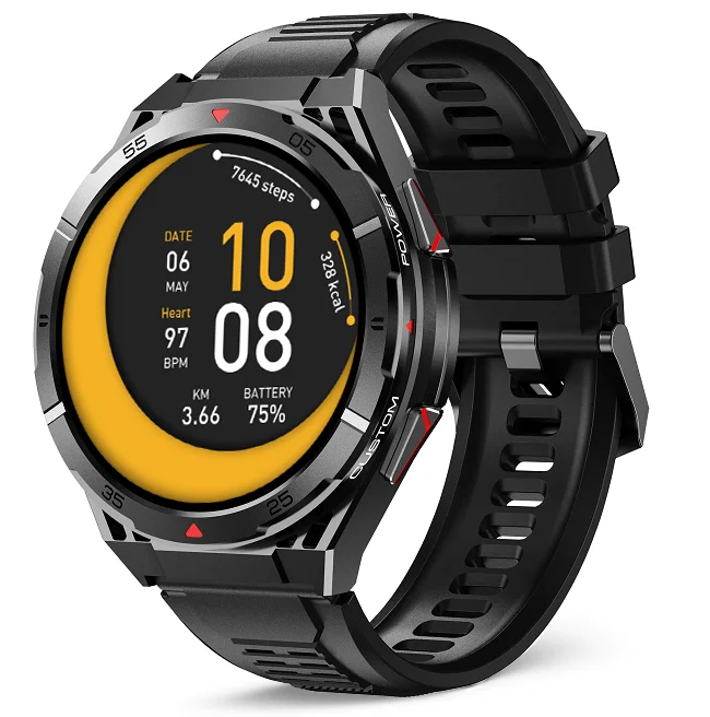 Chytré hodinky Veluxeo Fusion s GPS a bluetooth voláním černé se silikonovým řemínkem