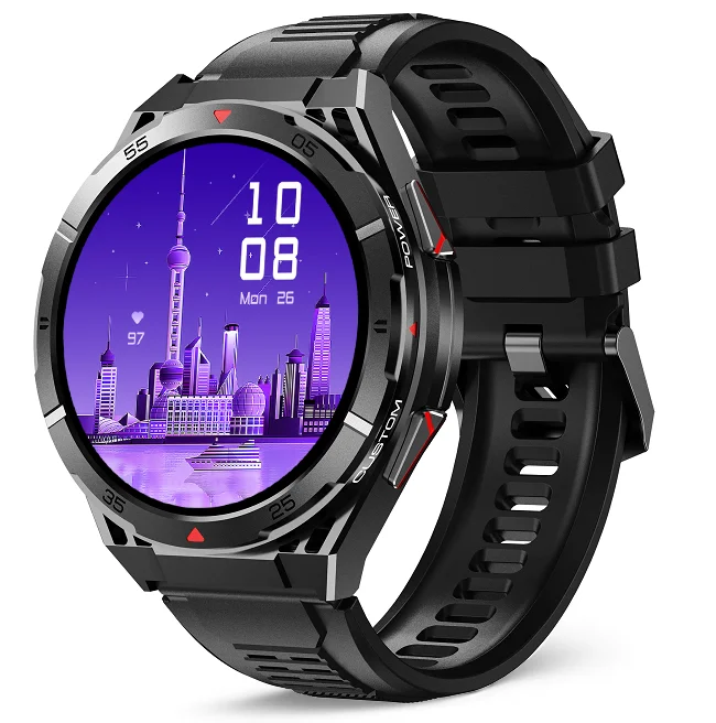 Chytré hodinky Veluxeo Fusion s GPS a bluetooth voláním černé se silikonovým řemínkem