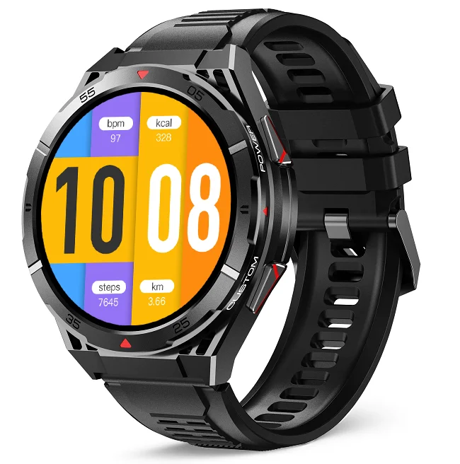 Chytré hodinky Veluxeo Fusion s GPS a bluetooth voláním černé se silikonovým řemínkem