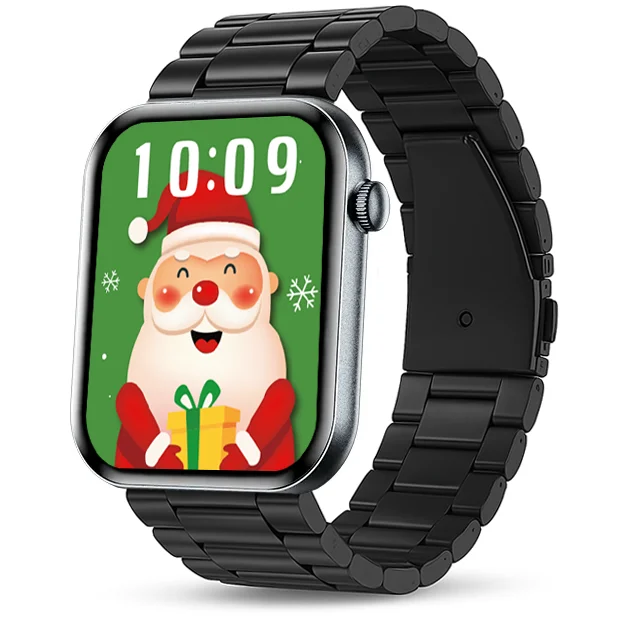 Chytré hodinky Veluxeo Mono s bluetooth voláním černé s ocelovým řemínkem