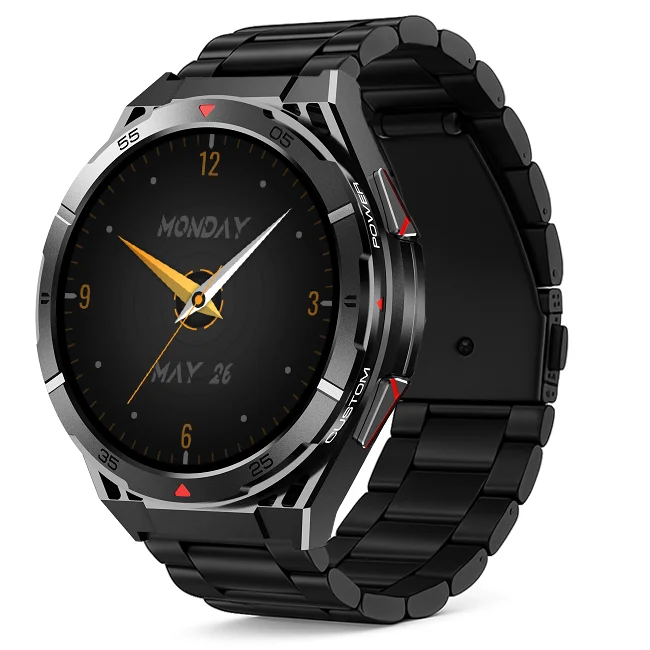 Chytré hodinky Veluxeo Fusion s GPS a bluetooth voláním černé s ocelovým řemínkem