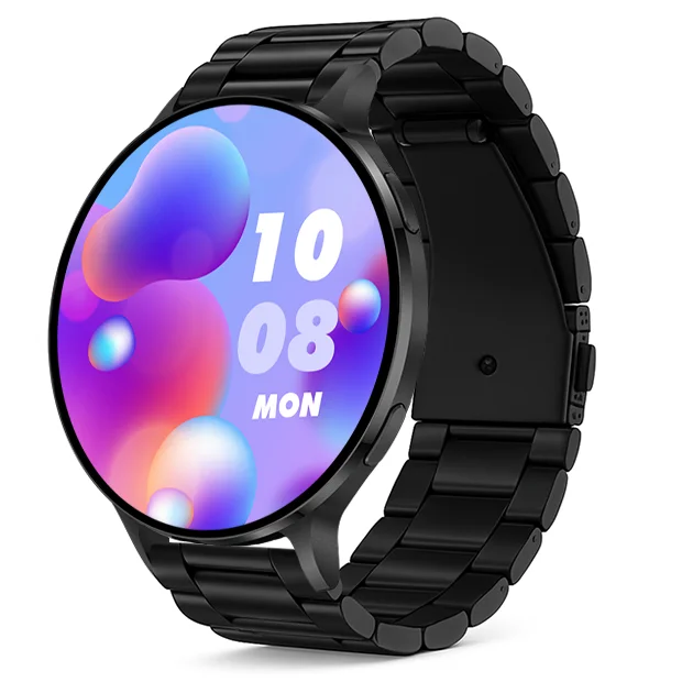 Chytré hodinky Veluxeo Ringo s bluetooth voláním černé s ocelovým řemínkem