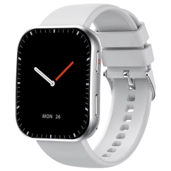 Chytré hodinky Veluxeo Edge s bluetooth voláním stříbrné se silikonovým řemínkem