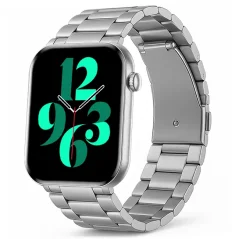 Chytré hodinky Veluxeo Mono s bluetooth voláním stříbrné s ocelovým řemínkem