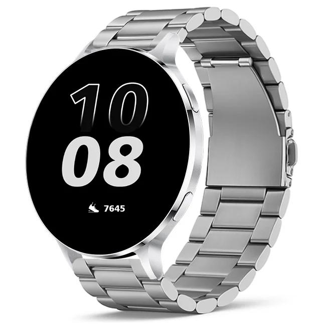 Chytré hodinky Veluxeo Ringo s bluetooth voláním stříbrné s ocelovým řemínkem