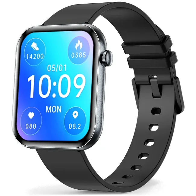 Chytré hodinky Veluxeo Mono s bluetooth voláním černé se silikonovým řemínkem