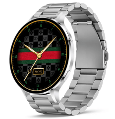 Chytré hodinky Veluxeo Ringo s bluetooth voláním stříbrné s ocelovým řemínkem