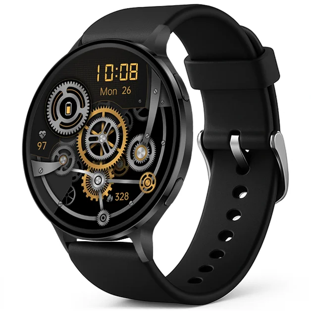 Chytré hodinky Veluxeo Ringo s bluetooth voláním černé se silikonovým řemínkem