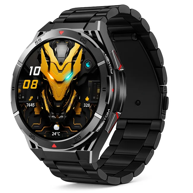 Chytré hodinky Veluxeo Fusion s GPS a bluetooth voláním černé s ocelovým řemínkem