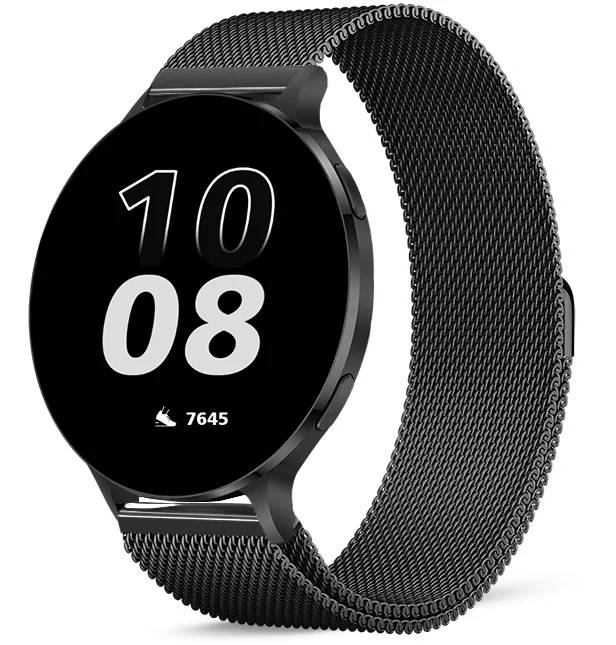 Chytré hodinky Veluxeo Ringo s bluetooth voláním černé s milánským tahem