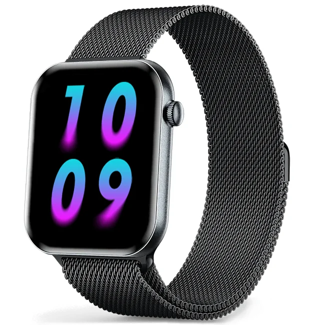 Chytré hodinky Veluxeo Mono s bluetooth voláním černé s milánským tahem