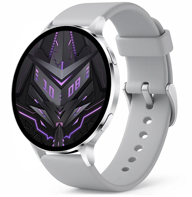 Chytré hodinky Veluxeo Ringo s bluetooth voláním stříbrné se silikonovým řemínkem