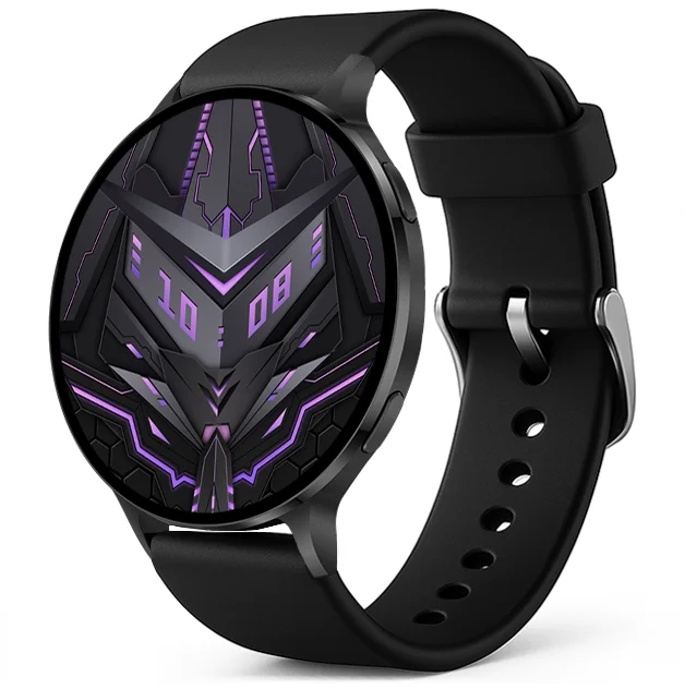 Chytré hodinky Veluxeo Ringo s bluetooth voláním černé se silikonovým řemínkem