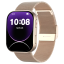 Chytré hodinky Veluxeo Edge s bluetooth voláním zlaté s milánským tahem