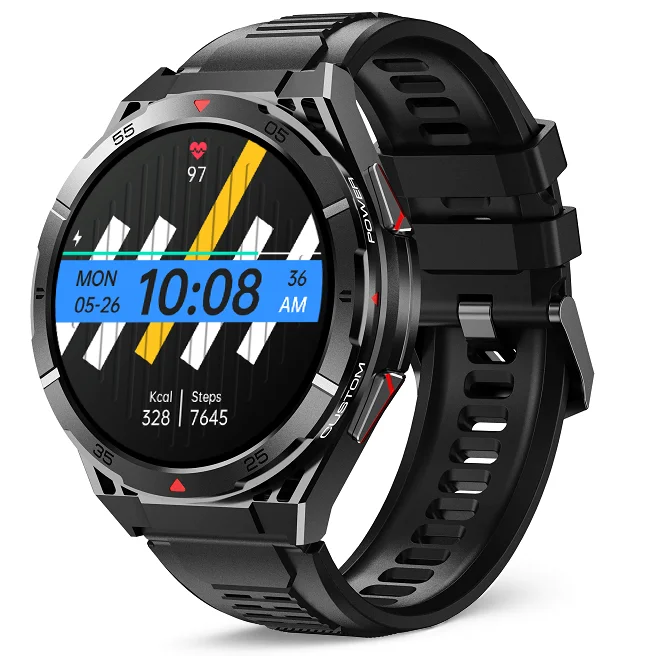 Chytré hodinky Veluxeo Fusion s GPS a bluetooth voláním černé se silikonovým řemínkem