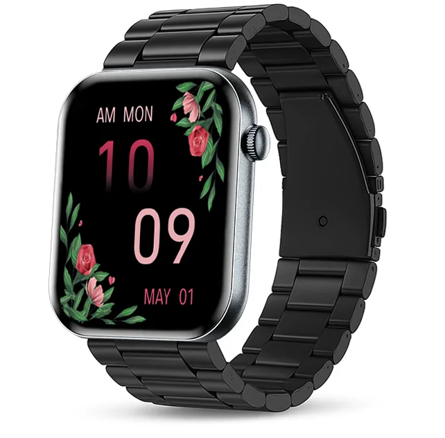 Chytré hodinky Veluxeo Mono s bluetooth voláním černé s ocelovým řemínkem