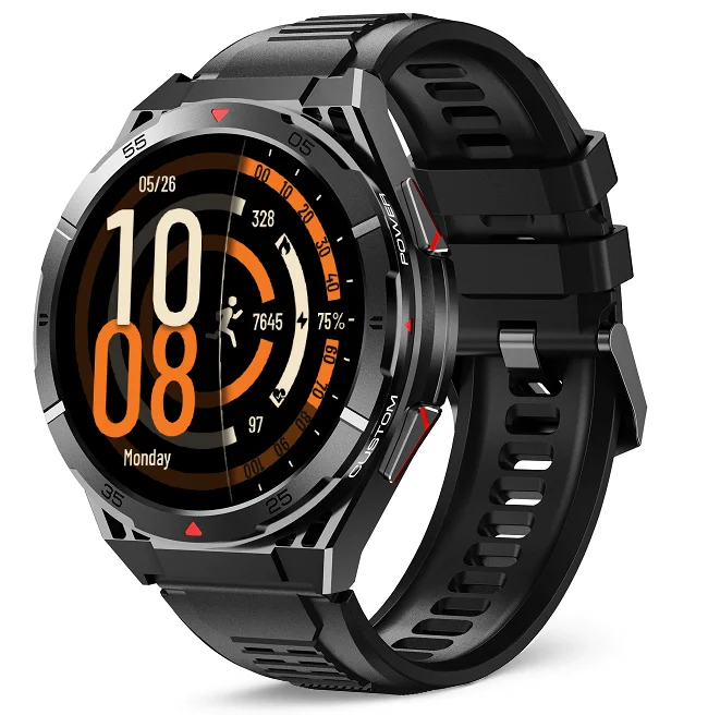 Chytré hodinky Veluxeo Fusion s GPS a bluetooth voláním černé se silikonovým řemínkem