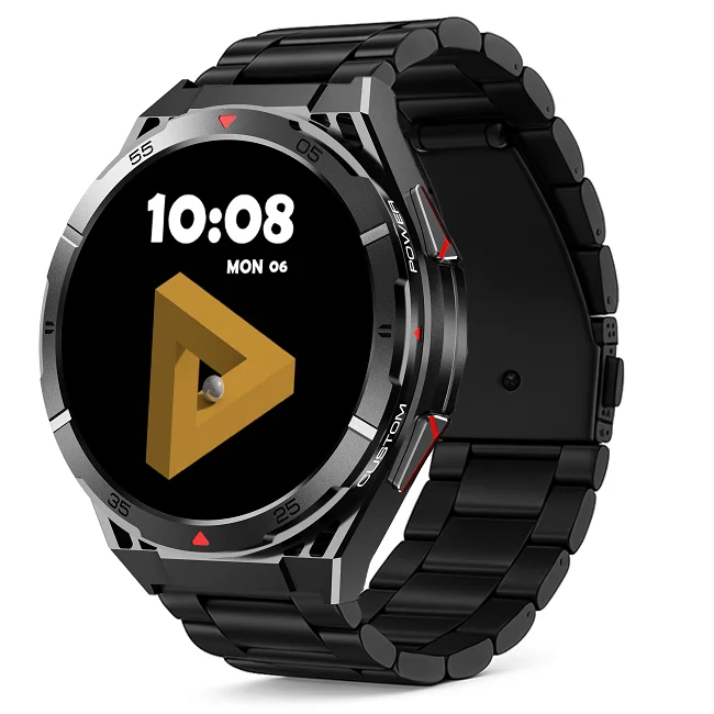 Chytré hodinky Veluxeo Fusion s GPS a bluetooth voláním černé s ocelovým řemínkem