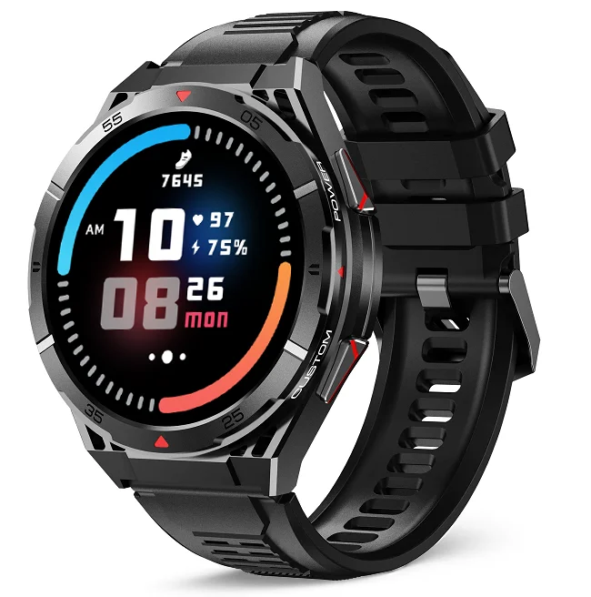 Chytré hodinky Veluxeo Fusion s GPS a bluetooth voláním černé se silikonovým řemínkem