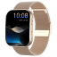 Chytré hodinky Veluxeo Edge s bluetooth voláním zlaté s milánským tahem