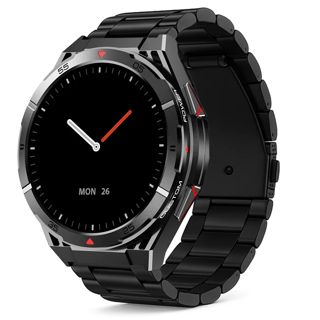 Chytré hodinky Veluxeo Fusion s GPS a bluetooth voláním černé s ocelovým řemínkem