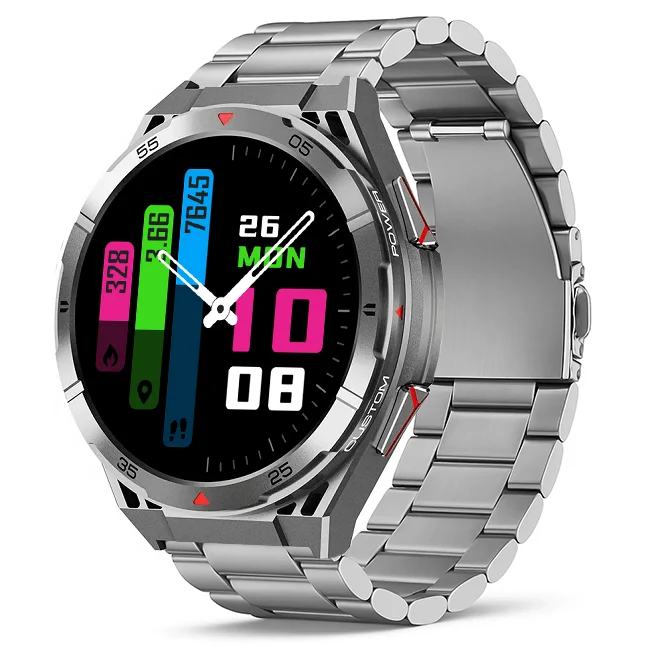 Chytré hodinky Veluxeo Fusion s GPS a bluetooth voláním šedé s ocelovým řemínkem