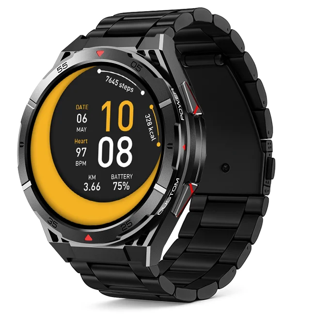 Chytré hodinky Veluxeo Fusion s GPS a bluetooth voláním černé s ocelovým řemínkem