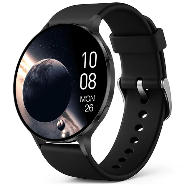 Chytré hodinky Veluxeo Ringo s bluetooth voláním černé se silikonovým řemínkem