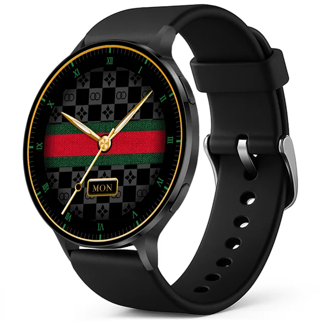 Chytré hodinky Veluxeo Ringo s bluetooth voláním černé se silikonovým řemínkem