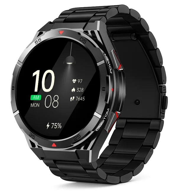 Chytré hodinky Veluxeo Fusion s GPS a bluetooth voláním černé s ocelovým řemínkem