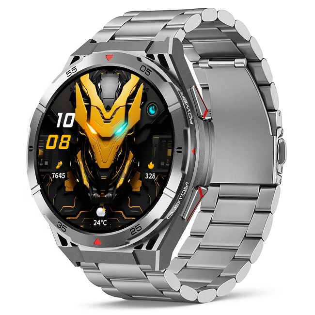 Chytré hodinky Veluxeo Fusion s GPS a bluetooth voláním šedé s ocelovým řemínkem