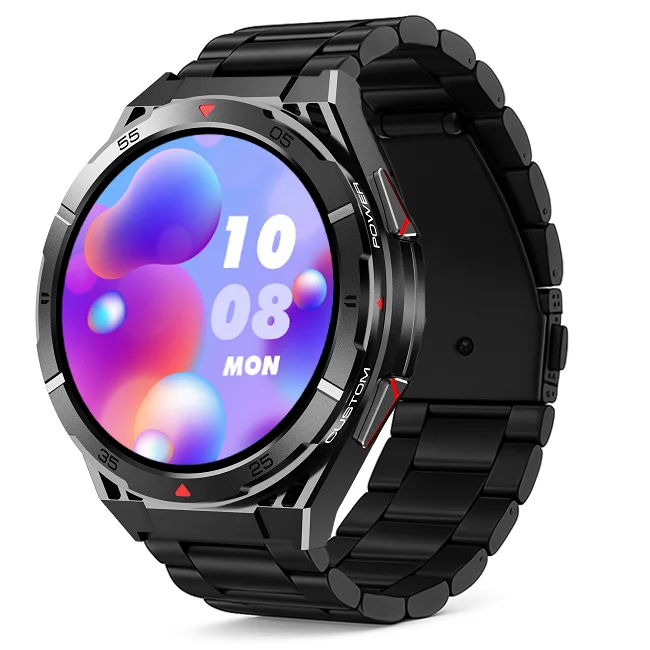 Chytré hodinky Veluxeo Fusion s GPS a bluetooth voláním černé s ocelovým řemínkem