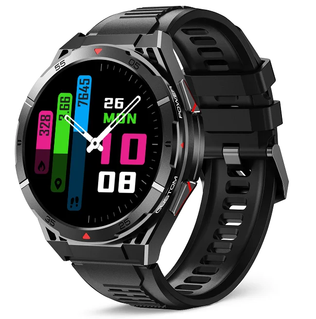 Chytré hodinky Veluxeo Fusion s GPS a bluetooth voláním černé se silikonovým řemínkem