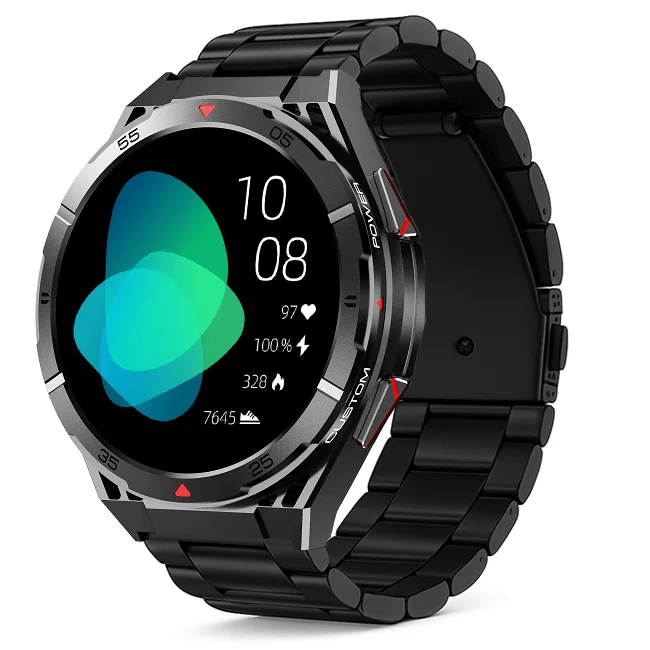 Chytré hodinky Veluxeo Fusion s GPS a bluetooth voláním černé s ocelovým řemínkem