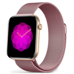 Chytré hodinky Veluxeo Mono s bluetooth voláním zlaté s milánským tahem