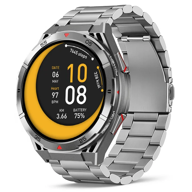 Chytré hodinky Veluxeo Fusion s GPS a bluetooth voláním šedé s ocelovým řemínkem