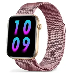 Chytré hodinky Veluxeo Mono s bluetooth voláním zlaté s milánským tahem