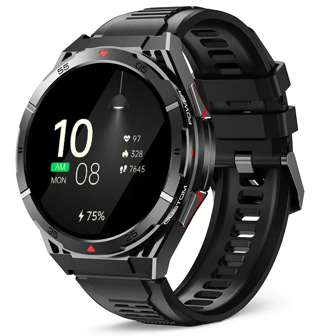 Chytré hodinky Veluxeo Fusion s GPS a bluetooth voláním černé se silikonovým řemínkem