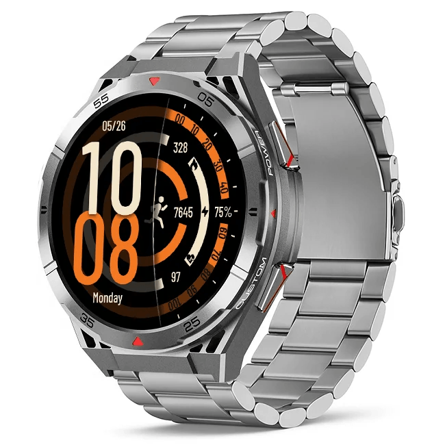 Chytré hodinky Veluxeo Fusion s GPS a bluetooth voláním šedé s ocelovým řemínkem