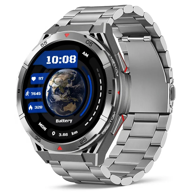 Chytré hodinky Veluxeo Fusion s GPS a bluetooth voláním šedé s ocelovým řemínkem