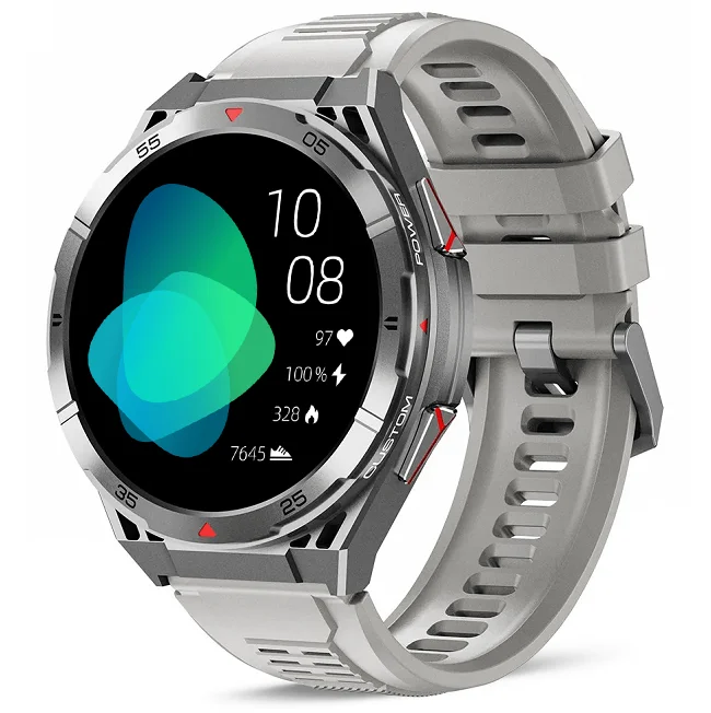 Chytré hodinky Veluxeo Fusion s GPS a bluetooth voláním šedé se silikonovým řemínkem