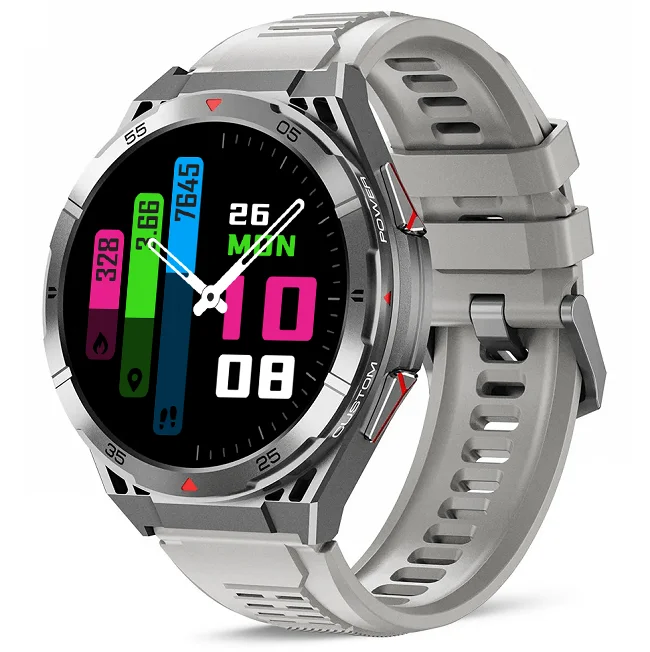 Chytré hodinky Veluxeo Fusion s GPS a bluetooth voláním šedé se silikonovým řemínkem