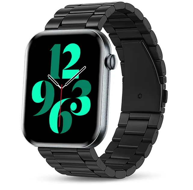 Chytré hodinky Veluxeo Mono s bluetooth voláním černé s ocelovým řemínkem