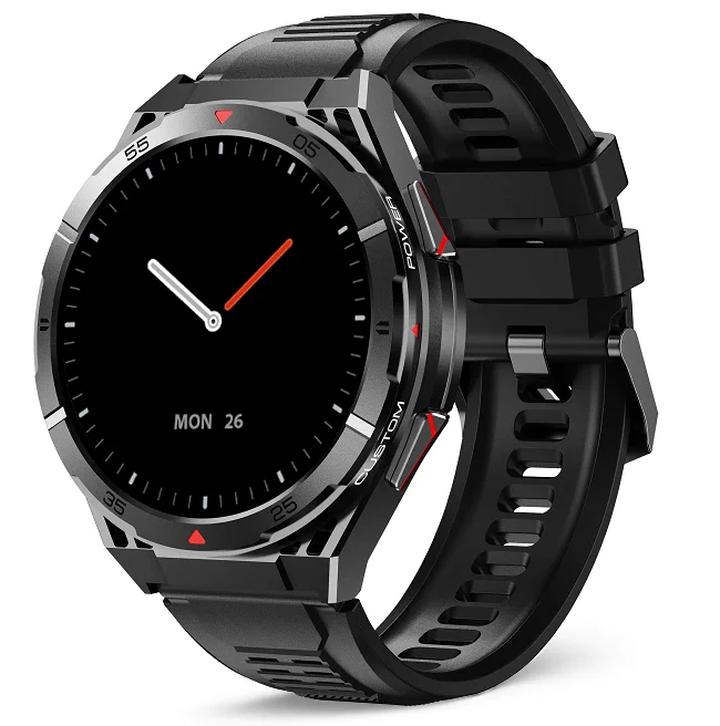 Chytré hodinky Veluxeo Fusion s GPS a bluetooth voláním černé se silikonovým řemínkem