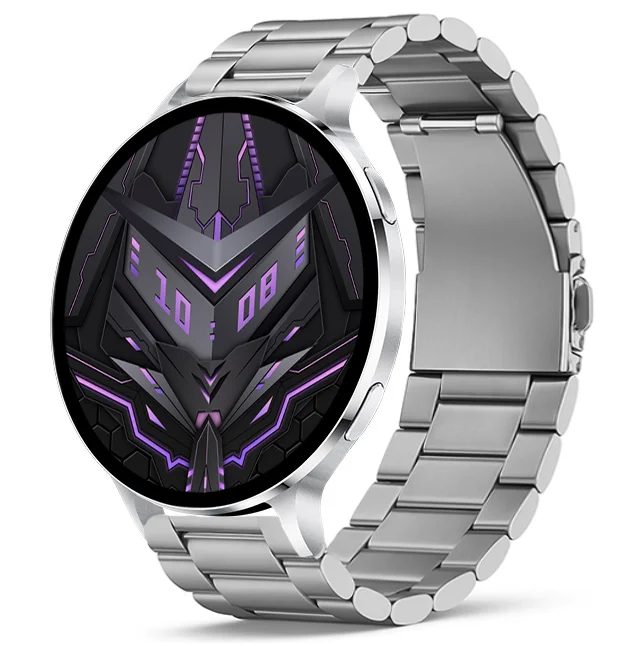 Chytré hodinky Veluxeo Ringo s bluetooth voláním stříbrné s ocelovým řemínkem