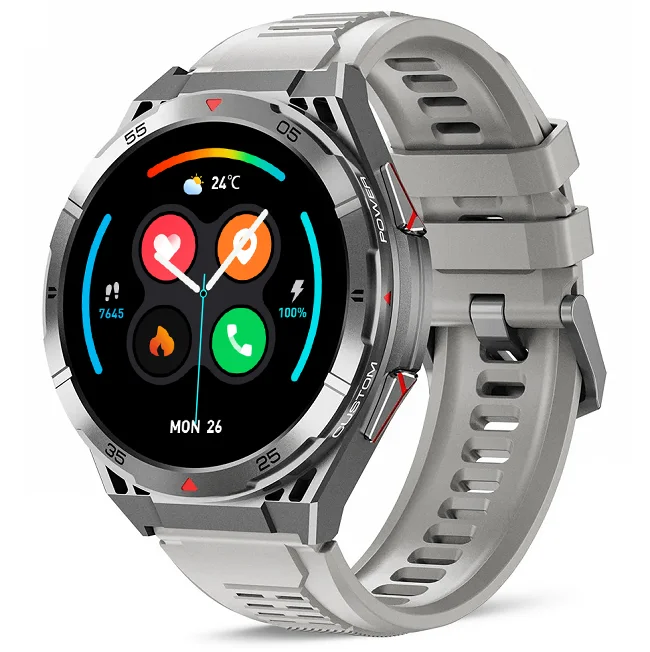 Chytré hodinky Veluxeo Fusion s GPS a bluetooth voláním šedé se silikonovým řemínkem
