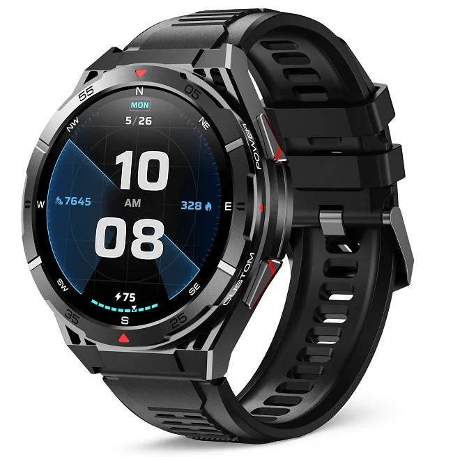 Chytré hodinky Veluxeo Fusion s GPS a bluetooth voláním černé se silikonovým řemínkem