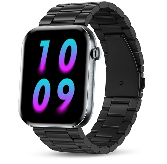 Chytré hodinky Veluxeo Mono s bluetooth voláním černé s ocelovým řemínkem